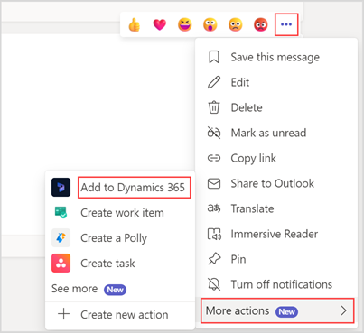 Add a chat message to Dynamics 365