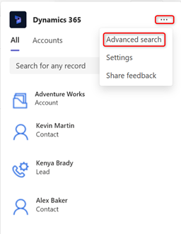 Screenshot of accessing advanced search.