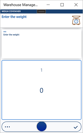 Weight input page.