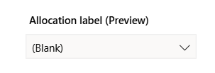 Screenshot of allocation labels filtering in emissions dashboard.