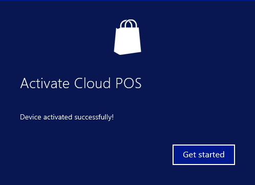 POS Wizard, device activated page.