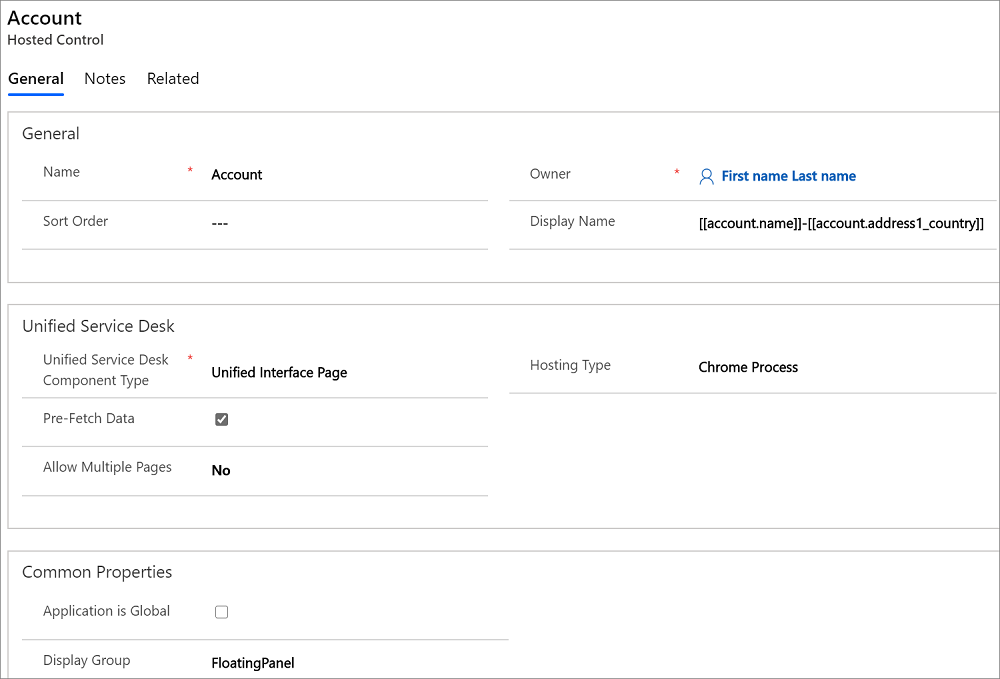 New hosted control in Unified Service Desk.
