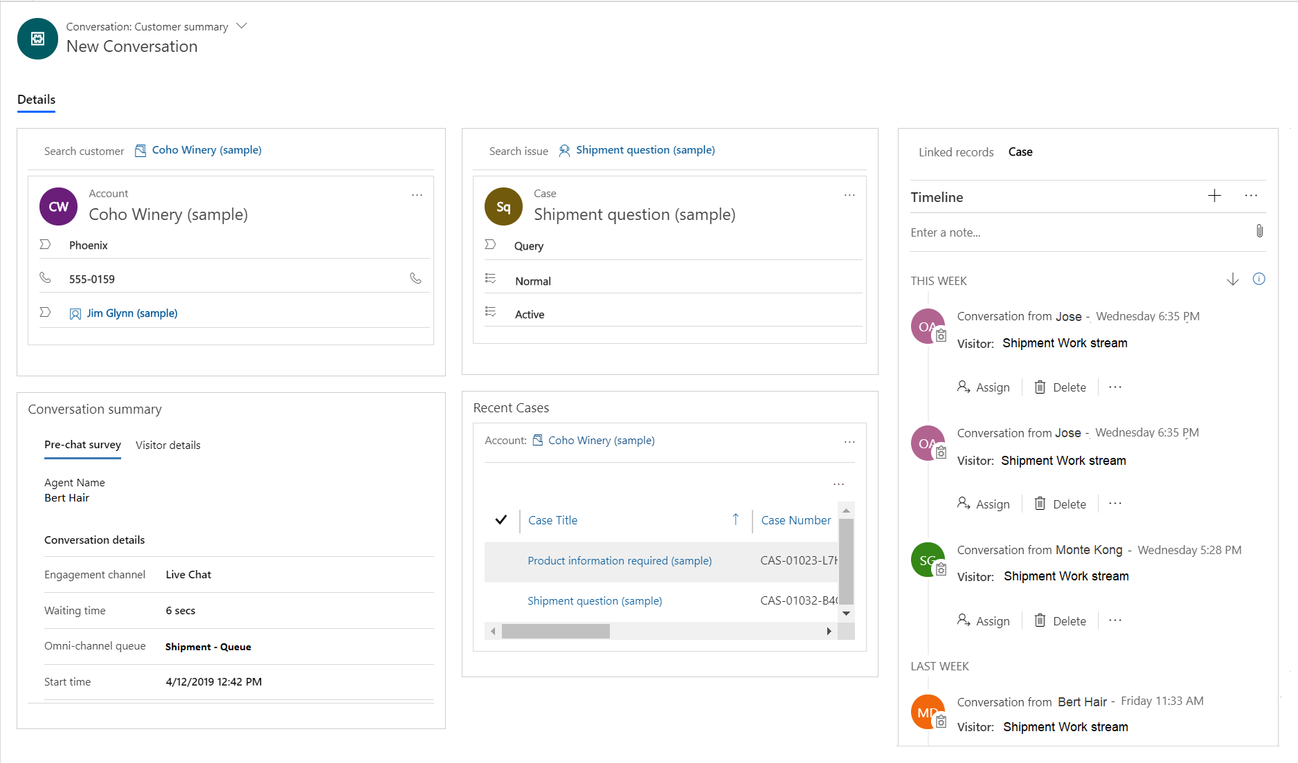 Customer summary page Customer summary page.