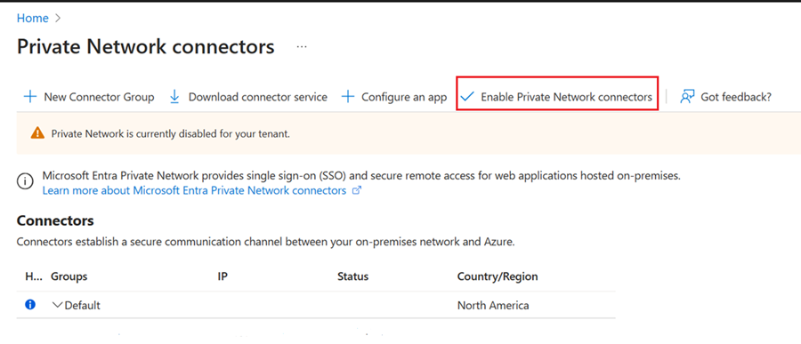 Screenshot of Global Secure Access, Connect, Connectors, Private Network Connector, Private Network Connector Download window.