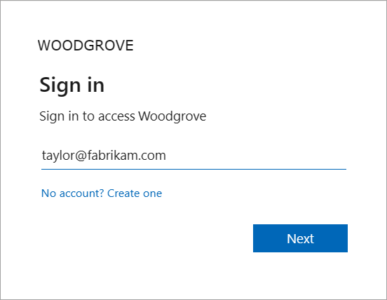Screenshot that shows the sign-in page.