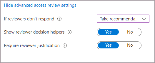 Add advanced access review settings