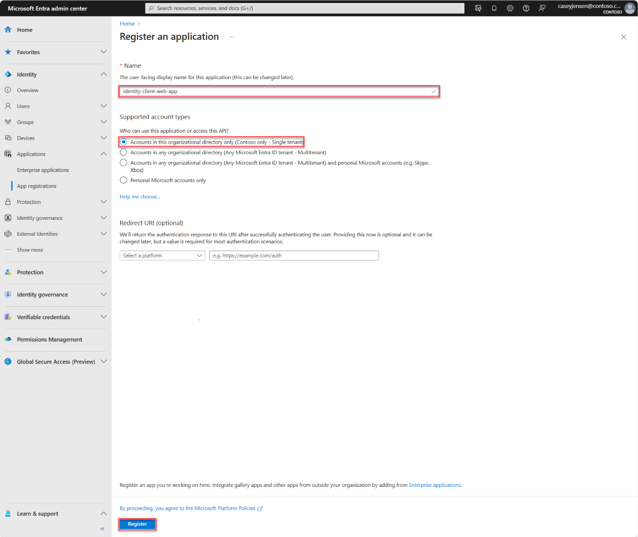 Quickstart Sign In To A Web App Call An Api Asp Net Core Microsoft Identity Platform