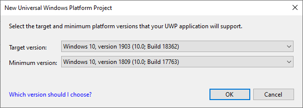 Minimum and Target versions