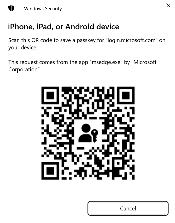 Screenshot of QR code.