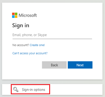 Screenshot of the sign-in Microsoft in Microsoft Authenticator for Android devices.