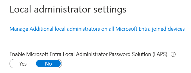Additional local administrators on Microsoft Entra joined devices