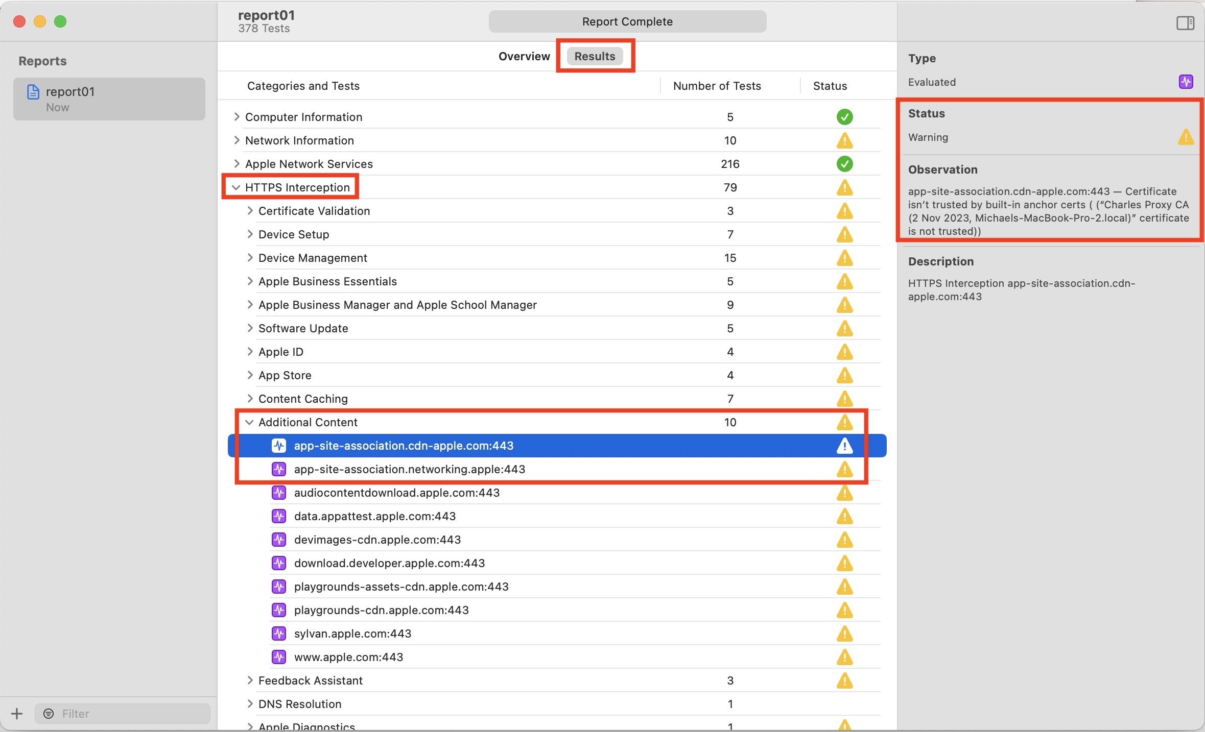 Screenshot showing the Mac Evaluation Utility.