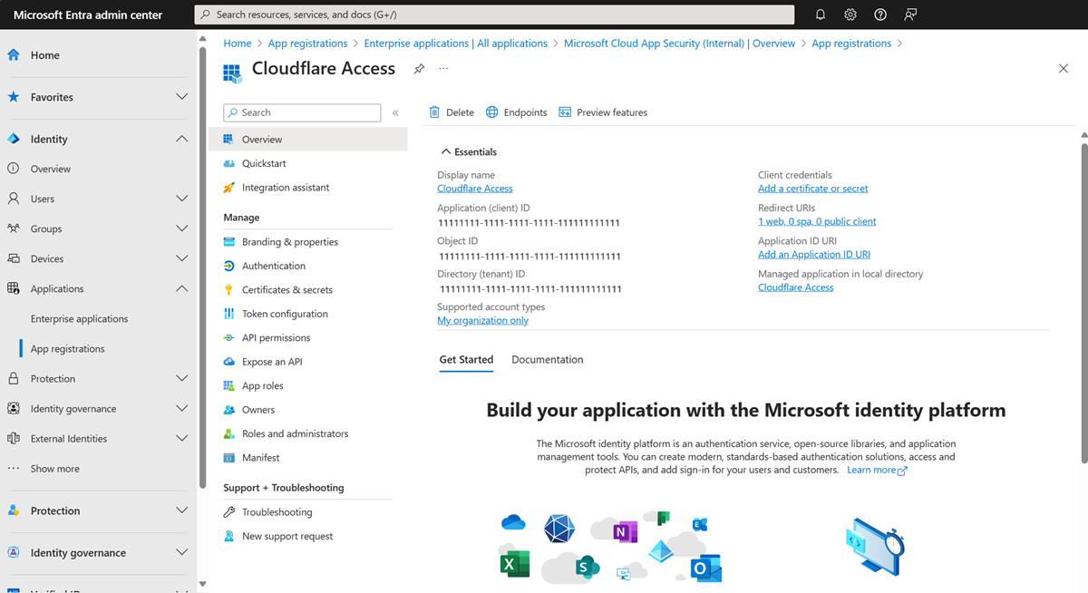 Screenshot of the Cloudflare Access screen.