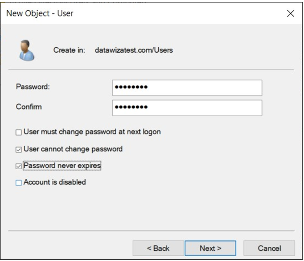 Screenshot shows the password menu.