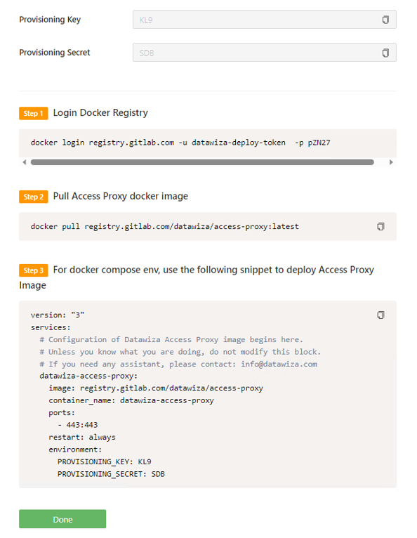 Screenshot of Docker information.