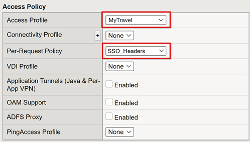 Configure F5 BIG IP Access Policy Manager for header based single