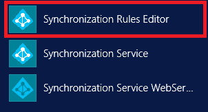 Screenshot of the synchronization rule editor menu.