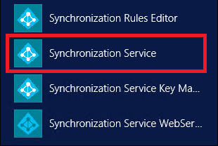 Microsoft Entra Connect, with Synchronization Service highlighted