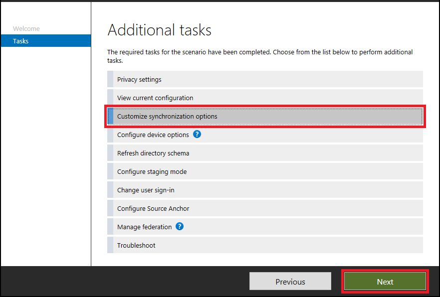 Microsoft Entra Connect additional tasks
