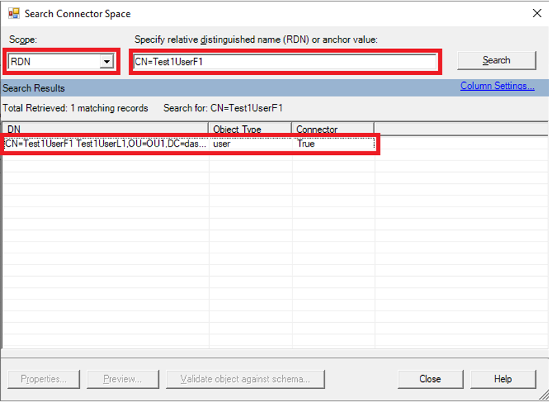 Screenshot of how to search for RDN.