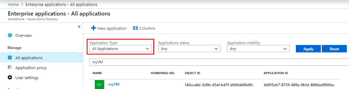 View managed identity service principal in portal