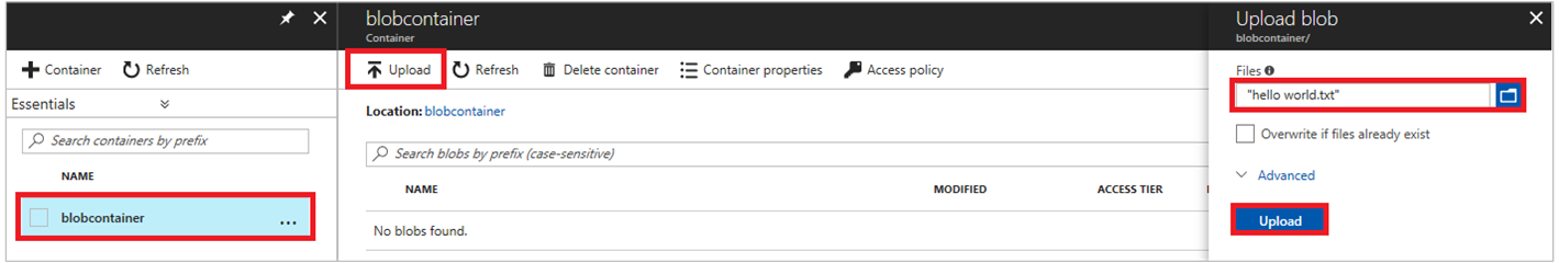 Screenshot showing the upload text file section.