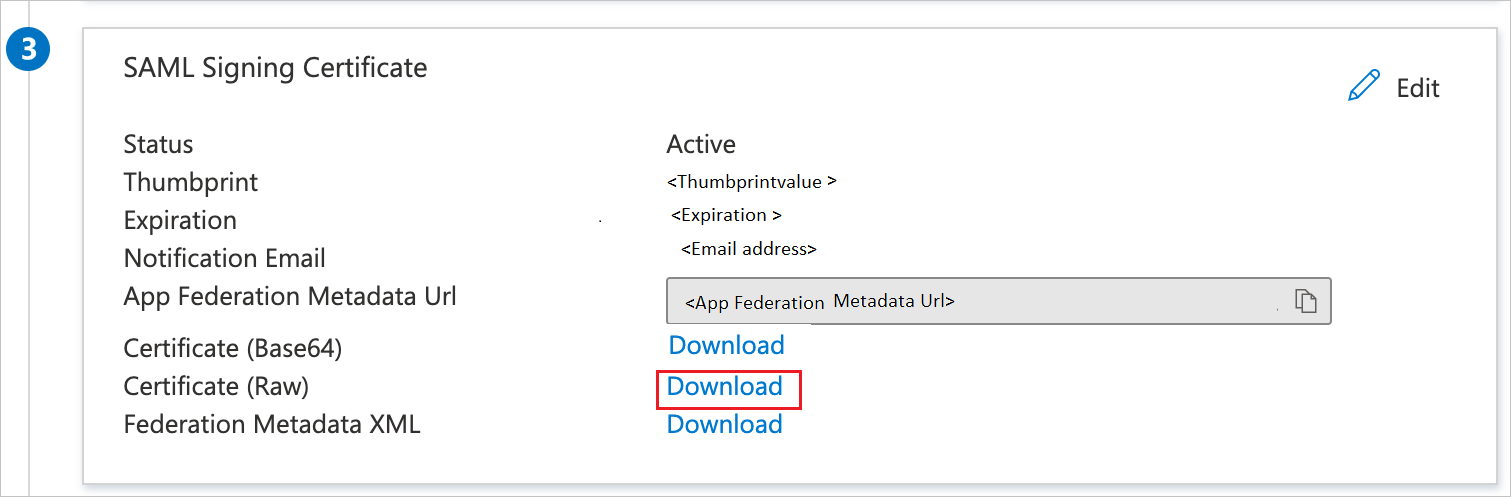 Certificate download link