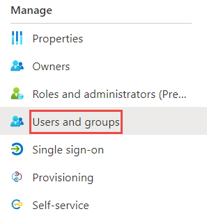 Screenshot of the "Users and groups" link