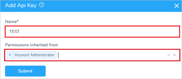 Harness Add Api Key pane