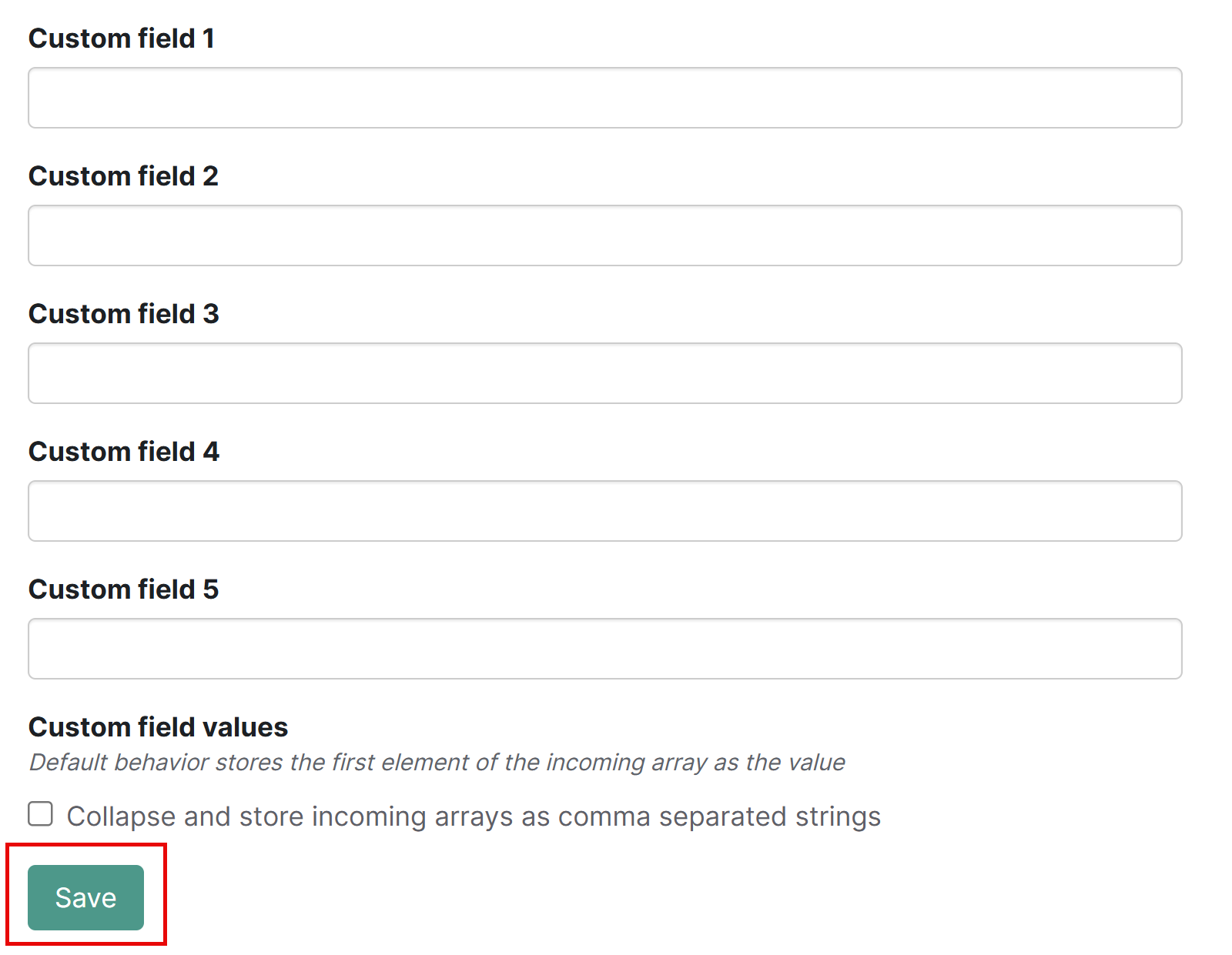 Screenshot shows the Save button.