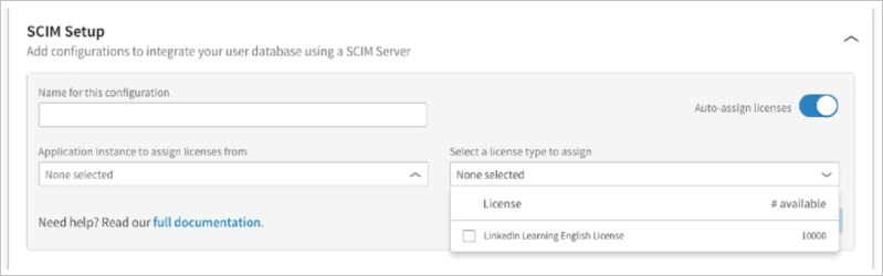 Screenshot shows the S C I M Setup page.