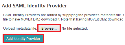 SAML Identity Provider.