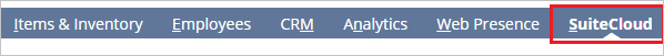 Screenshot shows SuiteCloud selected.