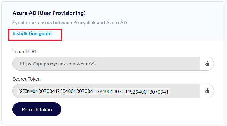 Proxyclick Create Token