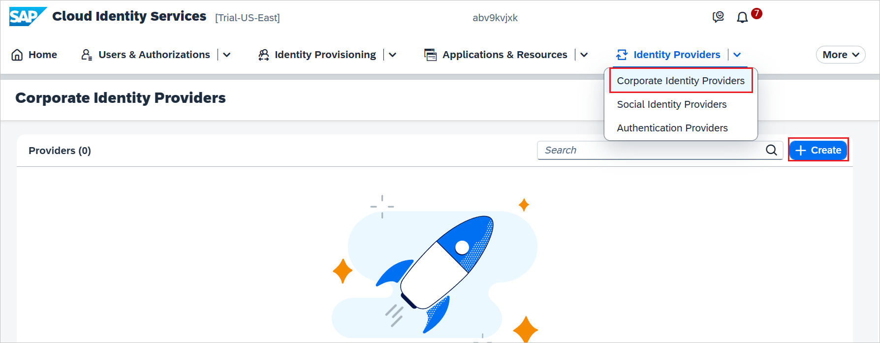 Screenshot showing Identity Provider.