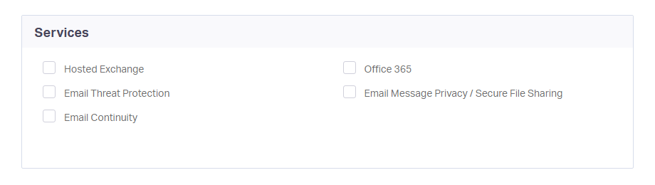 Screenshot of the Services section of the Microsoft Entra plan.