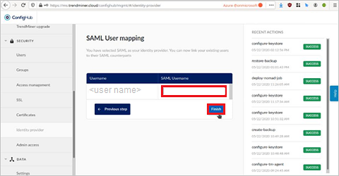 SAML User mapping