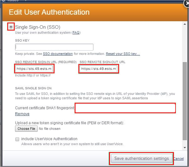 Edit user authentication