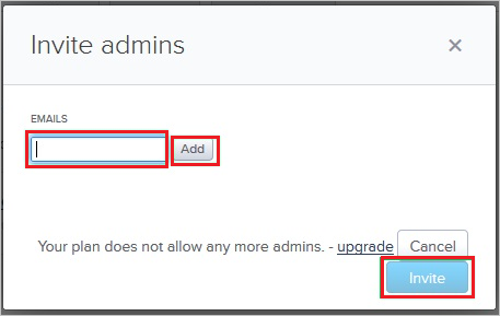 Invite admins
