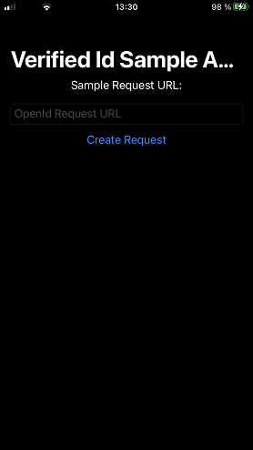 Screenshot of Create Request on iOS.