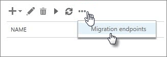 Migration endpoint name menu access.