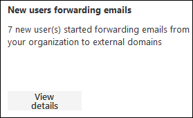 New domains being forwarded email insight in the Insights dashboard.