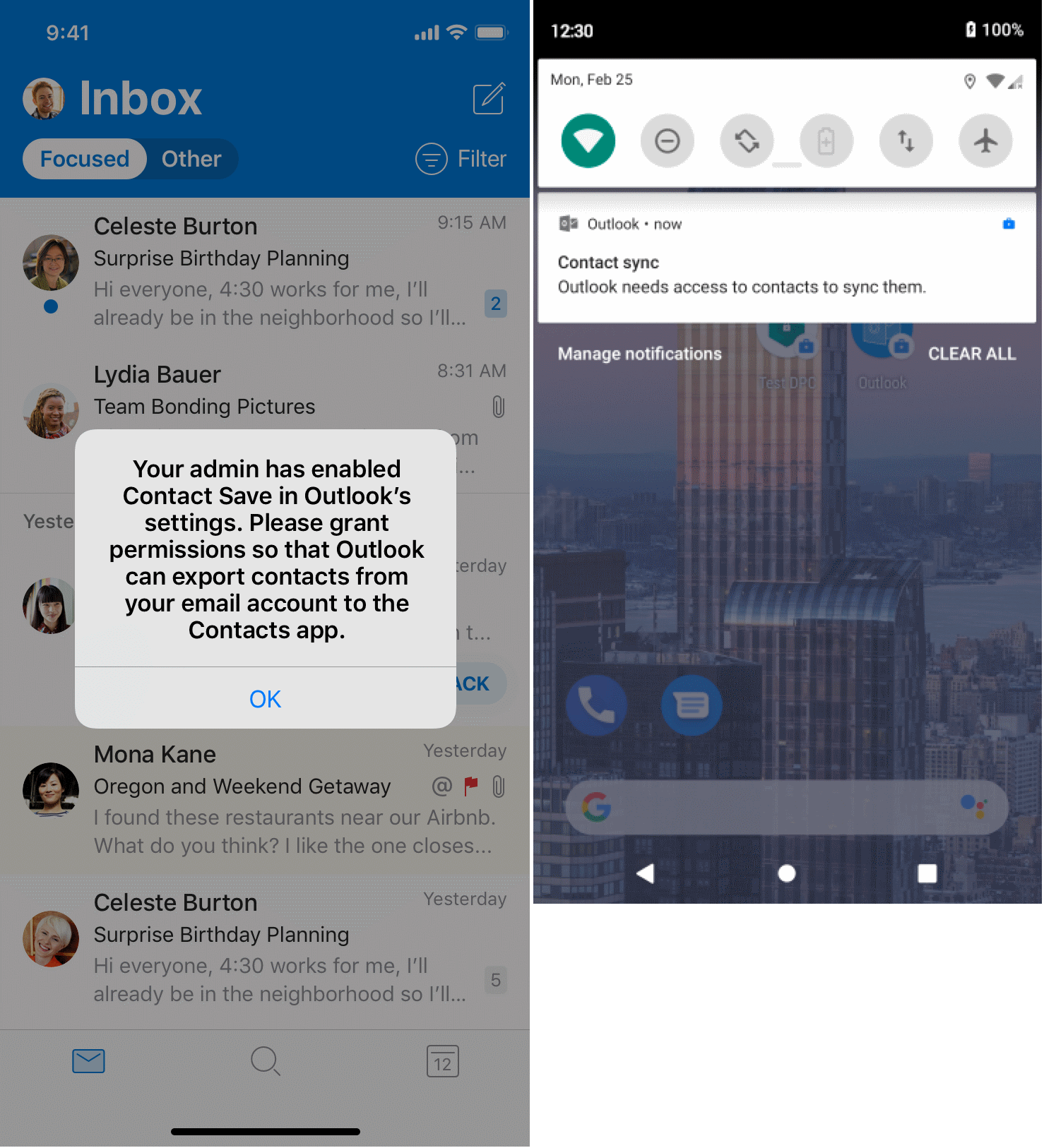 Contact sync notification.