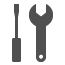 Screwdriver wrench symbol.