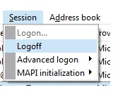 Screenshot for selecting Logoff under Session.