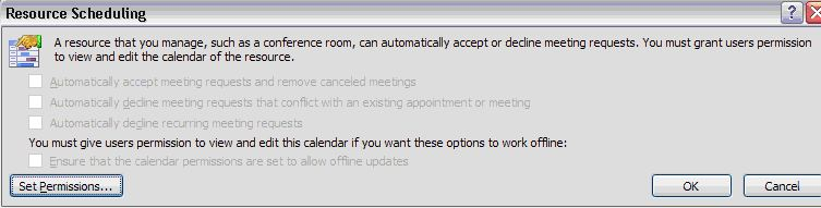 Screenshot of Resource Scheduling dialog box.