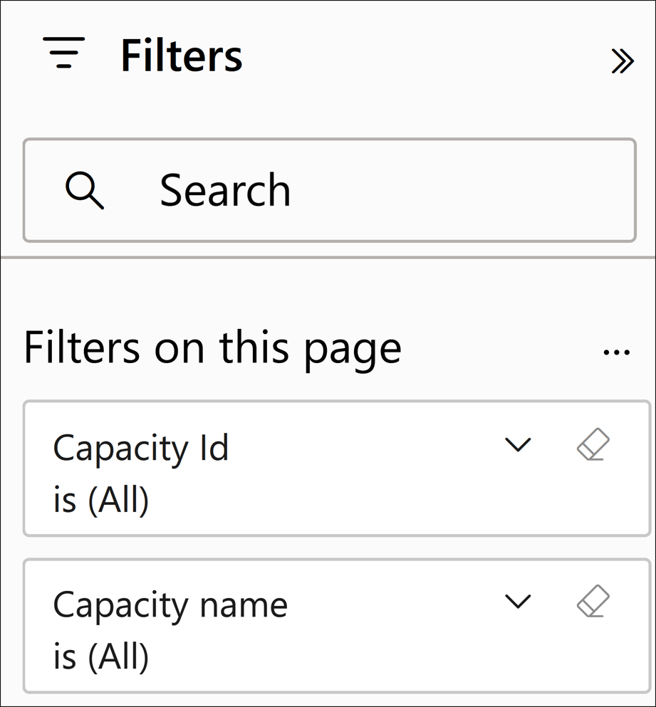 Screenshot of the filter pane on the Adoption report.