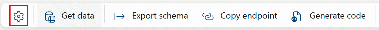 Screenshot that shows the portal bar showing the settings gear button.
