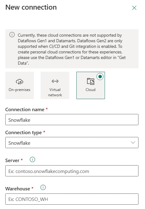 Screenshot showing how to set a new connection.