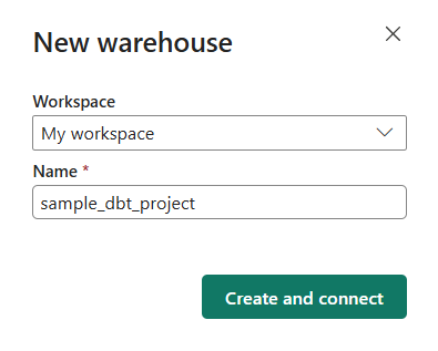 Screenshot showing the warehouse naming dialog.